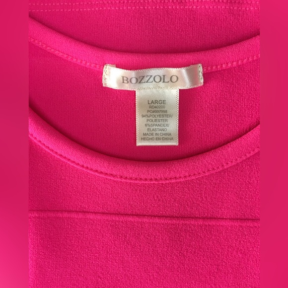 Bozzolo Hot Pink Stretch Ribbed Dress - Picture 8 of 16